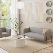 Belle 2.5 Seater Sofa - Cloud Grey - Matt Black Legs gallery detail image