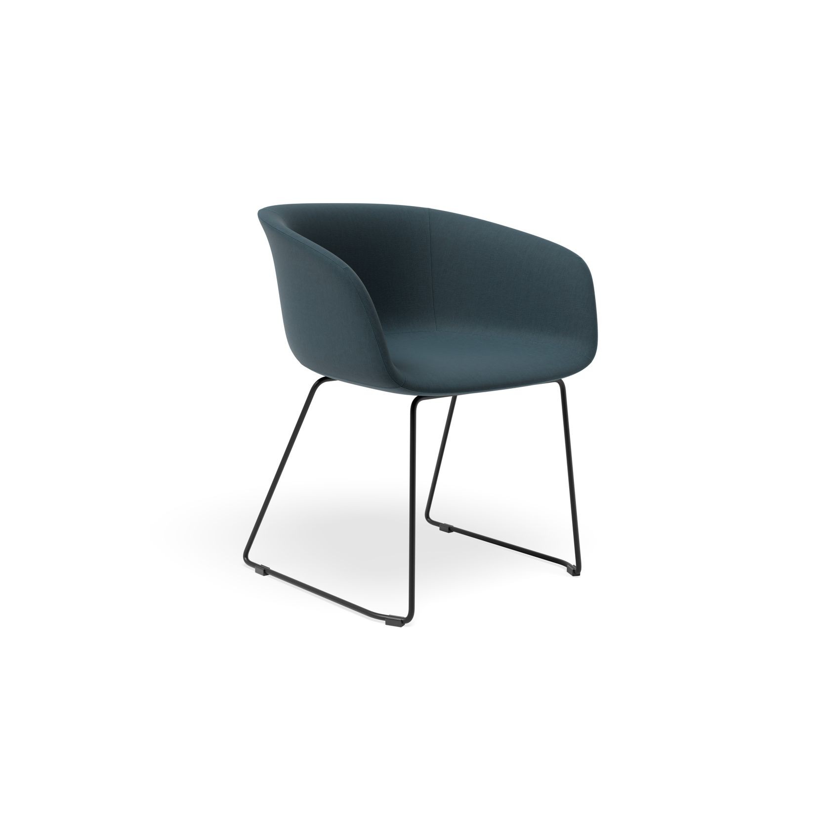 Lonsdale Armchair - Black Sled - Blue Fabric gallery detail image