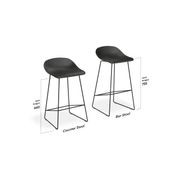 Pop Stool with Black Frame and Upholstered Vintage Black Seat gallery detail image