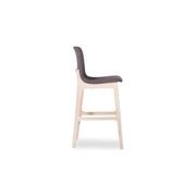 Ara Stool - Natural - Charcoal Fabric - 66cm Kitchen Seat height gallery detail image