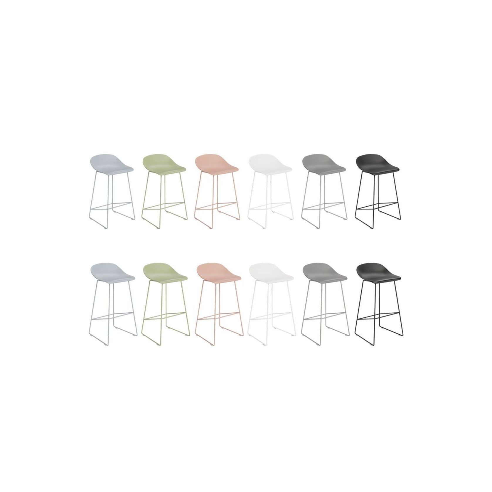 Pop Stool - Soft Pink Frame and Shell Seat gallery detail image
