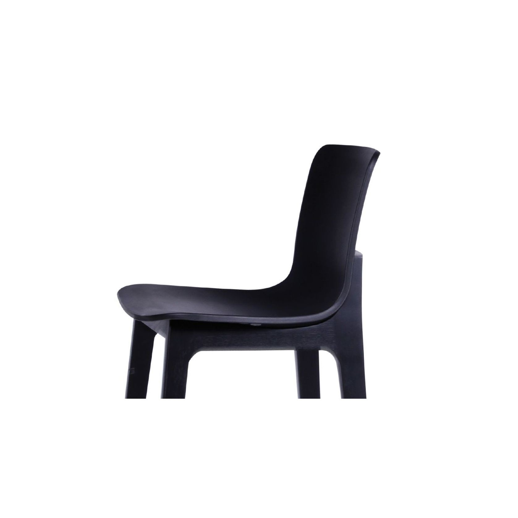 Ara Stool - Black - Black Shell - Kitchen Bench Seat Height 65cm - Black Seat - Black Ash legs gallery detail image