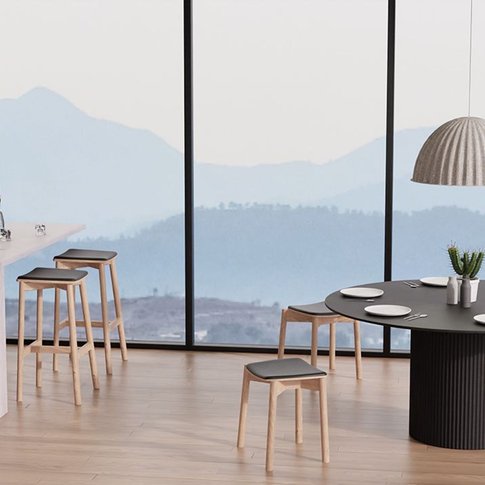 Andi Low Stool with Pad 45cm gallery detail image