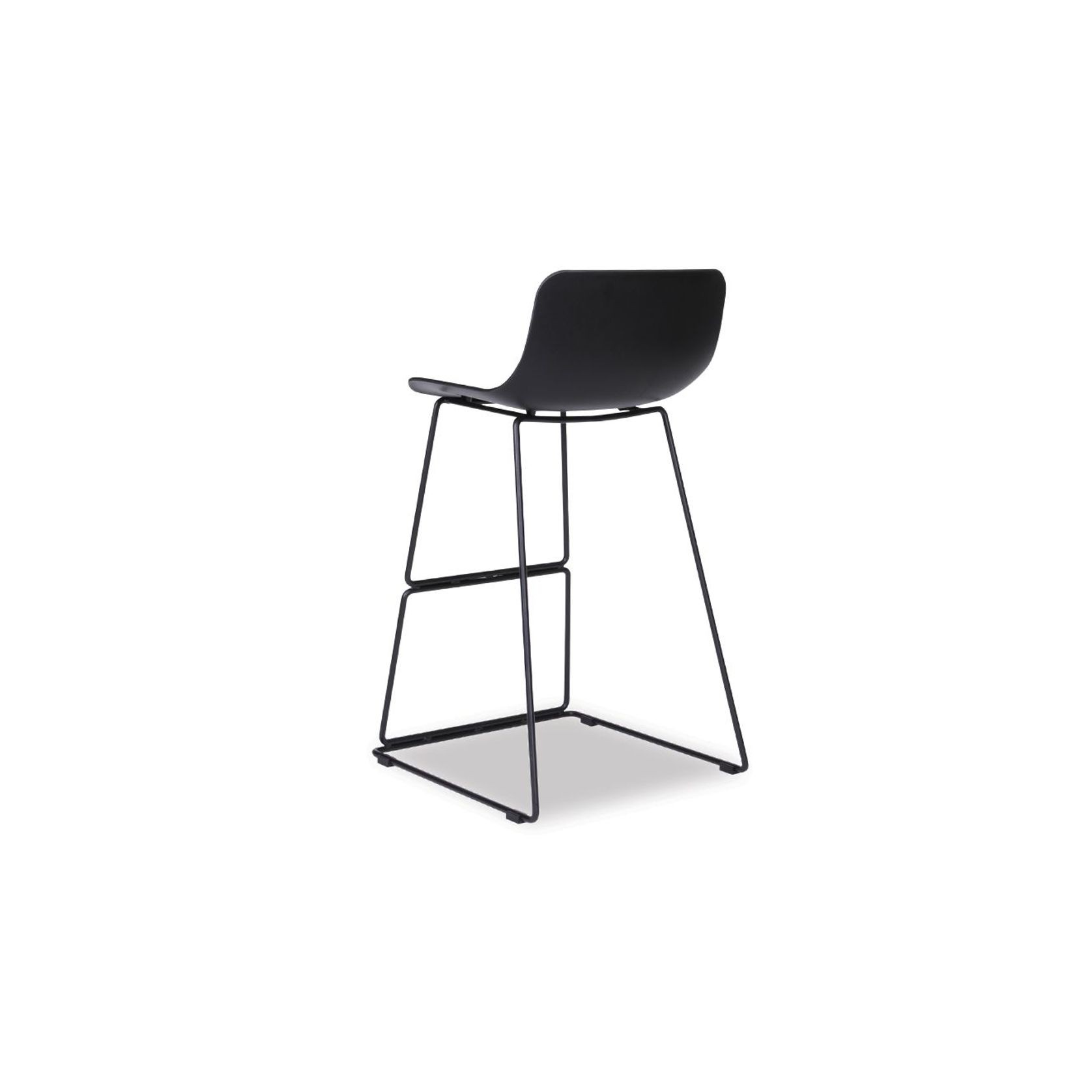 Umbria Stool -  Black Shell  - 66cm Kitchen Bench Height gallery detail image