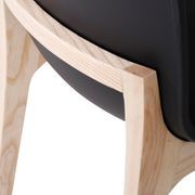 Ara Stool - Natural - Black Shell - Bar Bench Seat Height 74cm  - Black Seat - Natural Ash legs gallery detail image