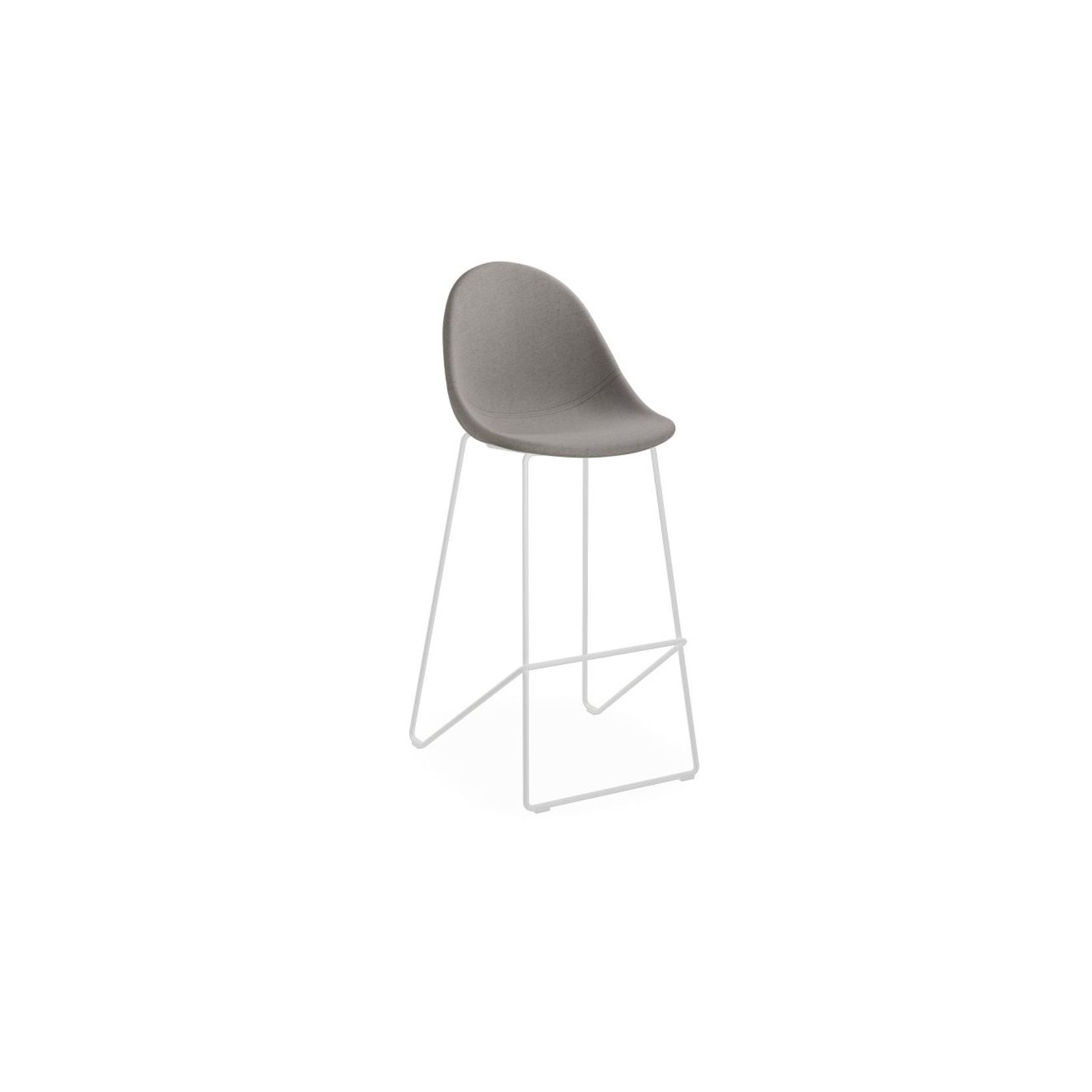 Pebble Fabric Grey Upholstered Stool - Counter Stool 65cm Seat Height - Black Base gallery detail image