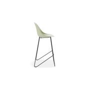 Pebble Mint Green Stool Shell Seat - Counter Stool 65cm Seat - Black Base gallery detail image