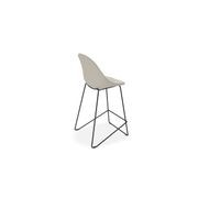Pebble Fabric Light Grey Upholstered Stool - Counter Stool 65cm Seat - White Frame gallery detail image