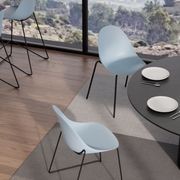 Pebble Blue Stool Shell Seat - Bar Stool 75cm Seat - Black Base gallery detail image