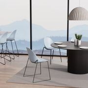 Pebble Blue Stool Shell Seat - Bar Stool 75cm Seat - Black Base gallery detail image