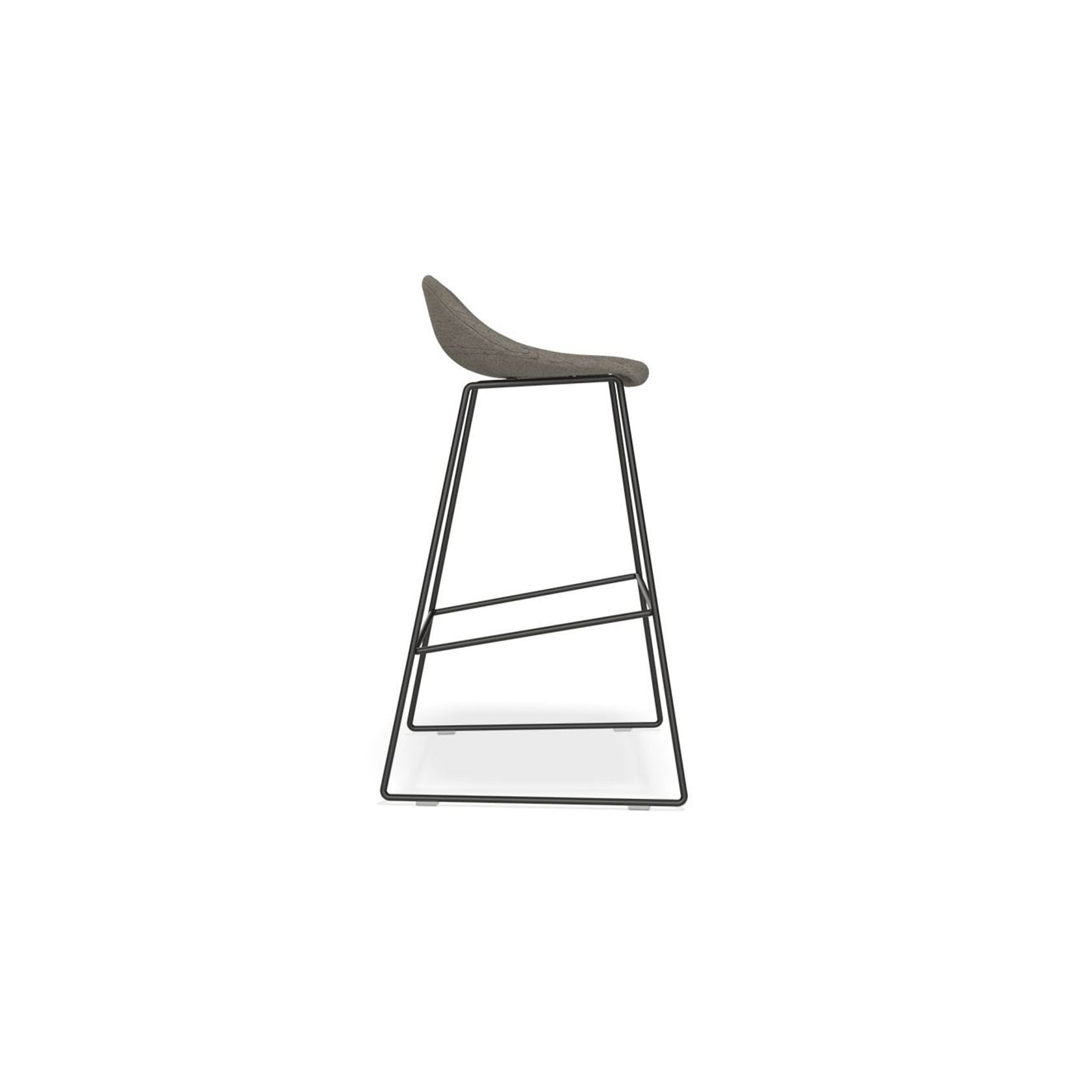 Pop Stool with Black Frame and Fabric Grey Seat gallery detail image