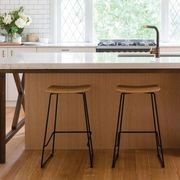 Winnie Stool White Leather - 66cm Kitchen Bench Height gallery detail image