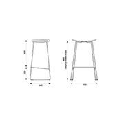 Winnie Stool White Leather - 66cm Kitchen Bench Height gallery detail image