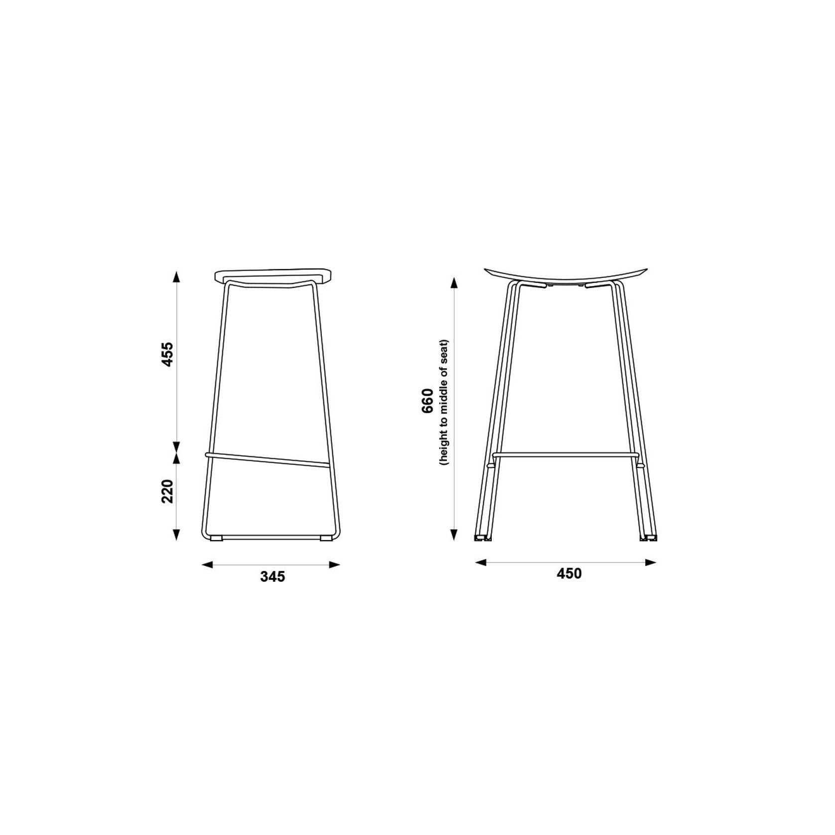 Winnie Stool -  Black Leather  - 76cm Bench Height gallery detail image