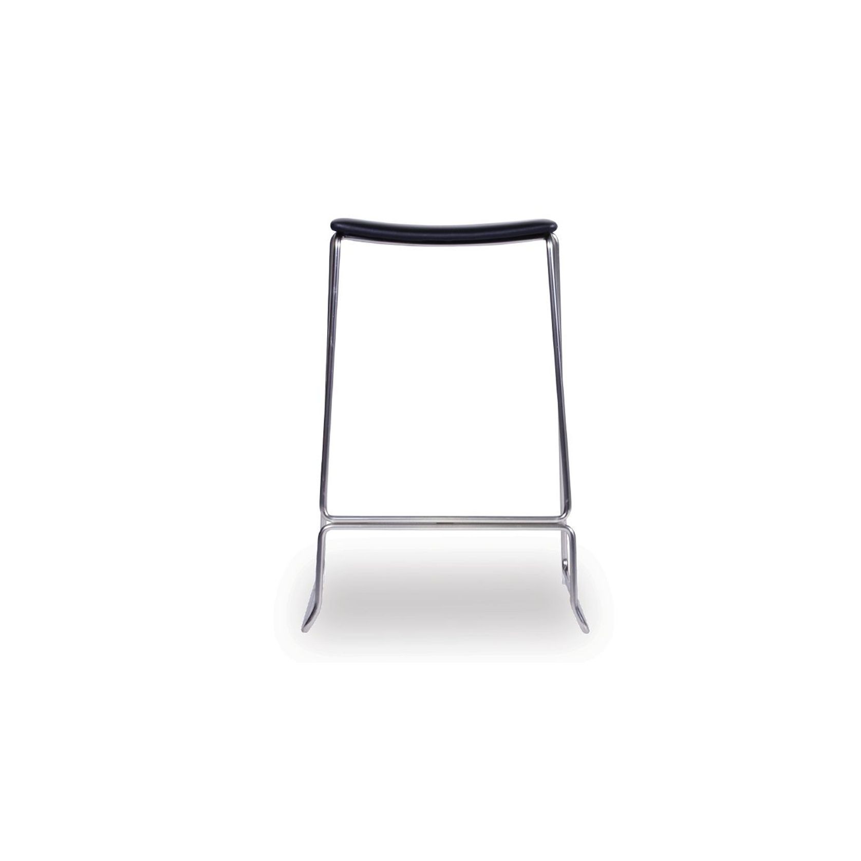Ardent Stool - Brushed Steel - Black Pad gallery detail image