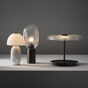 Goddess LED Glass Table Lamp in Aged Brushed Nickel gallery detail image