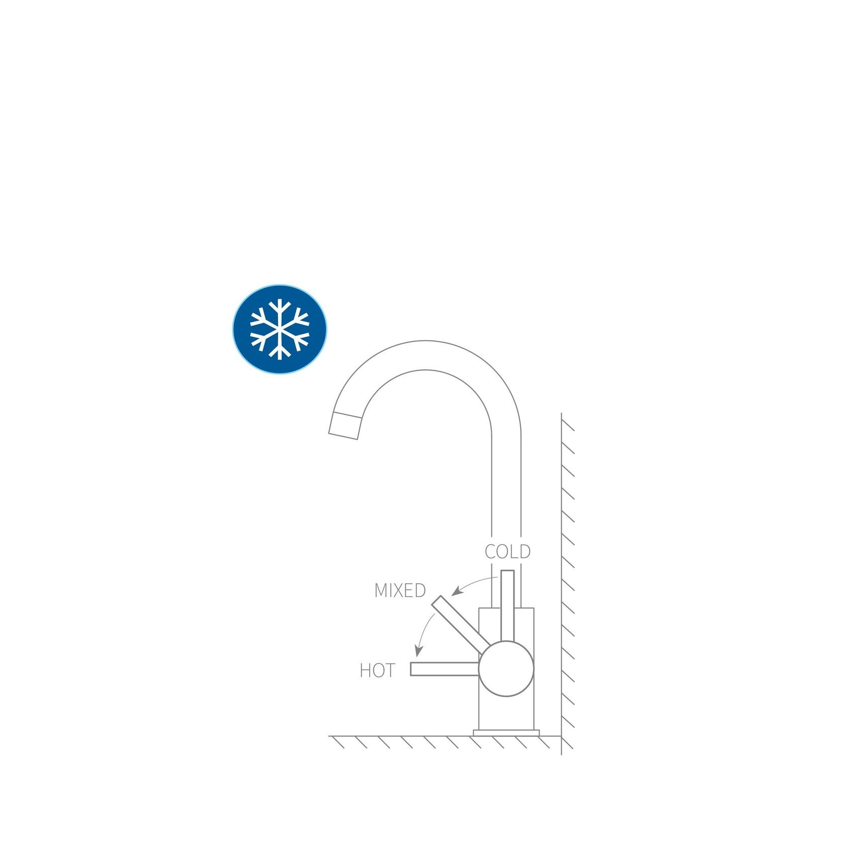 Stainless Gooseneck Pull Out Sink Mixer with Cold Start gallery detail image