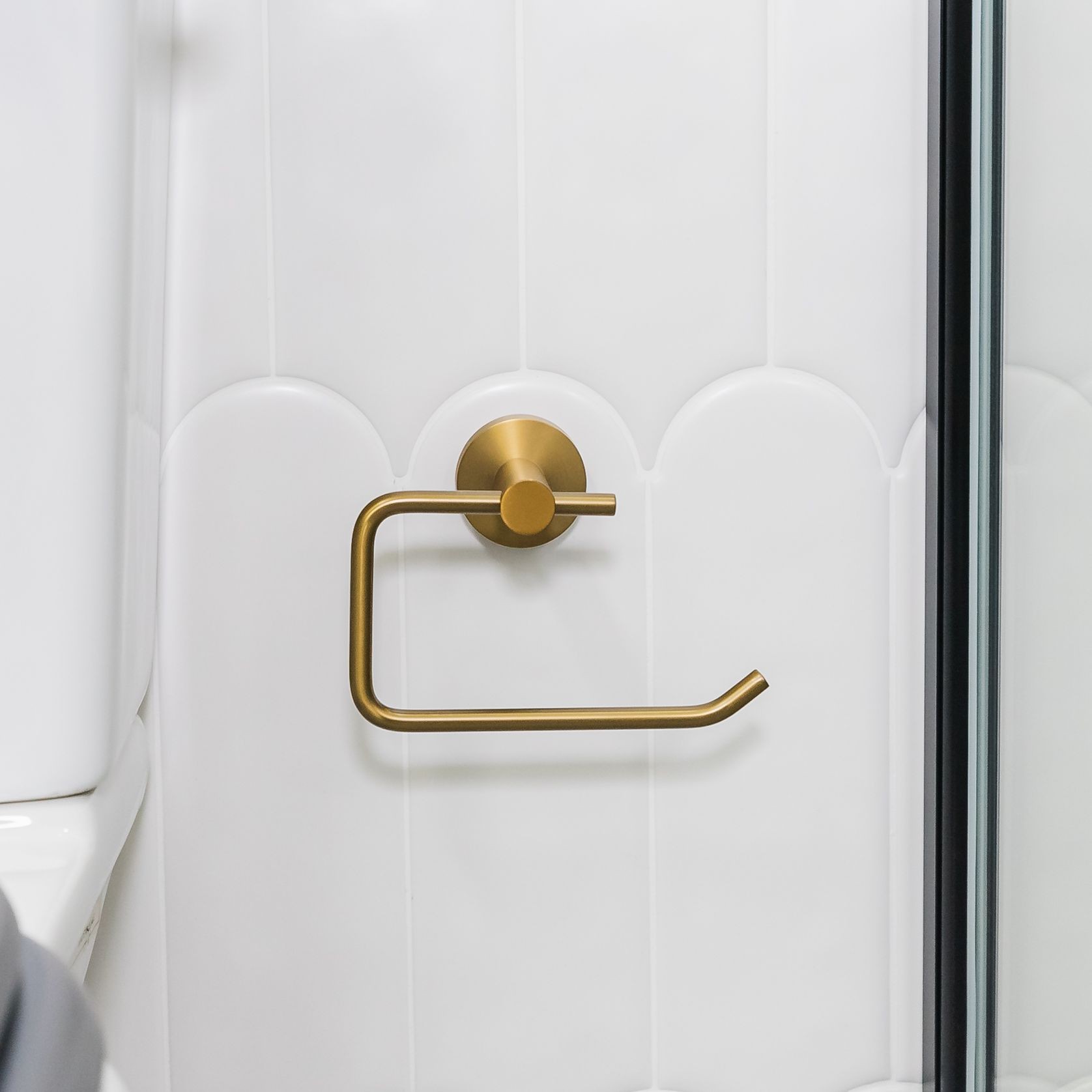 Lucid Pin Toilet Roll Ring Brushed Brass gallery detail image