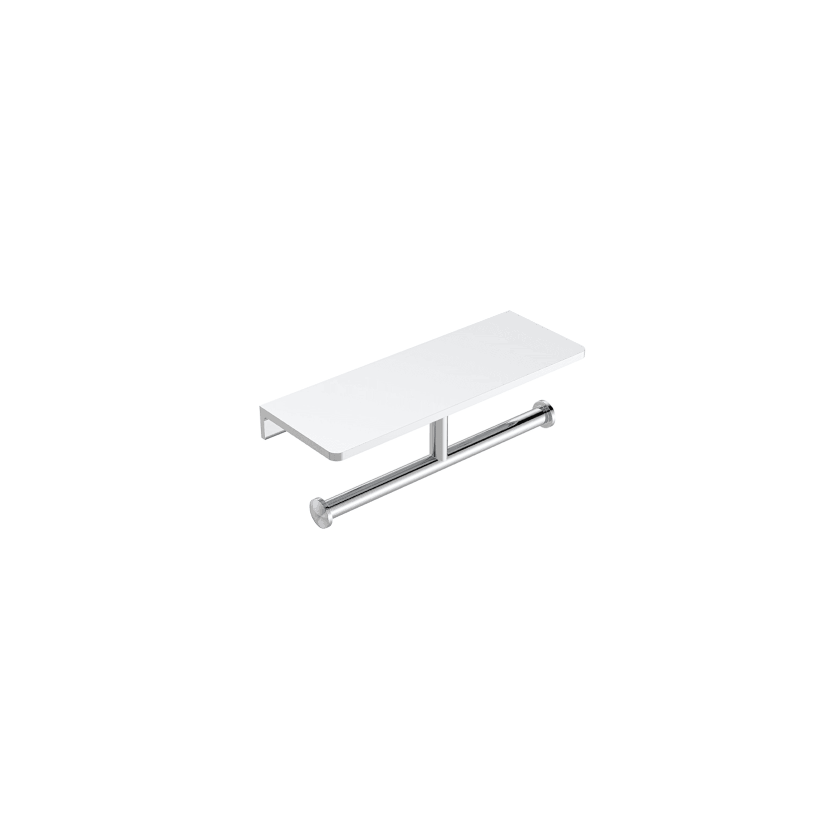 Pari Double Toilet Paper Holder With Shelf gallery detail image