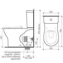 Opal Easy Height Cleanflush Wall Faced Close Coupled Suite with Double Flap Soft Close Seat gallery detail image