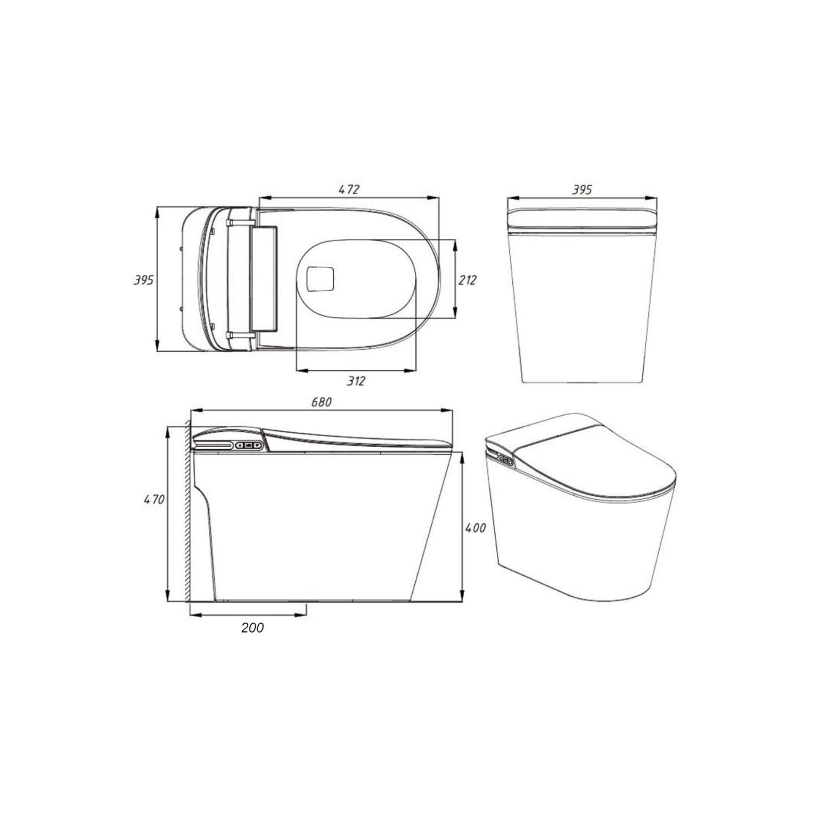 Smart Toilet Matte Grey gallery detail image