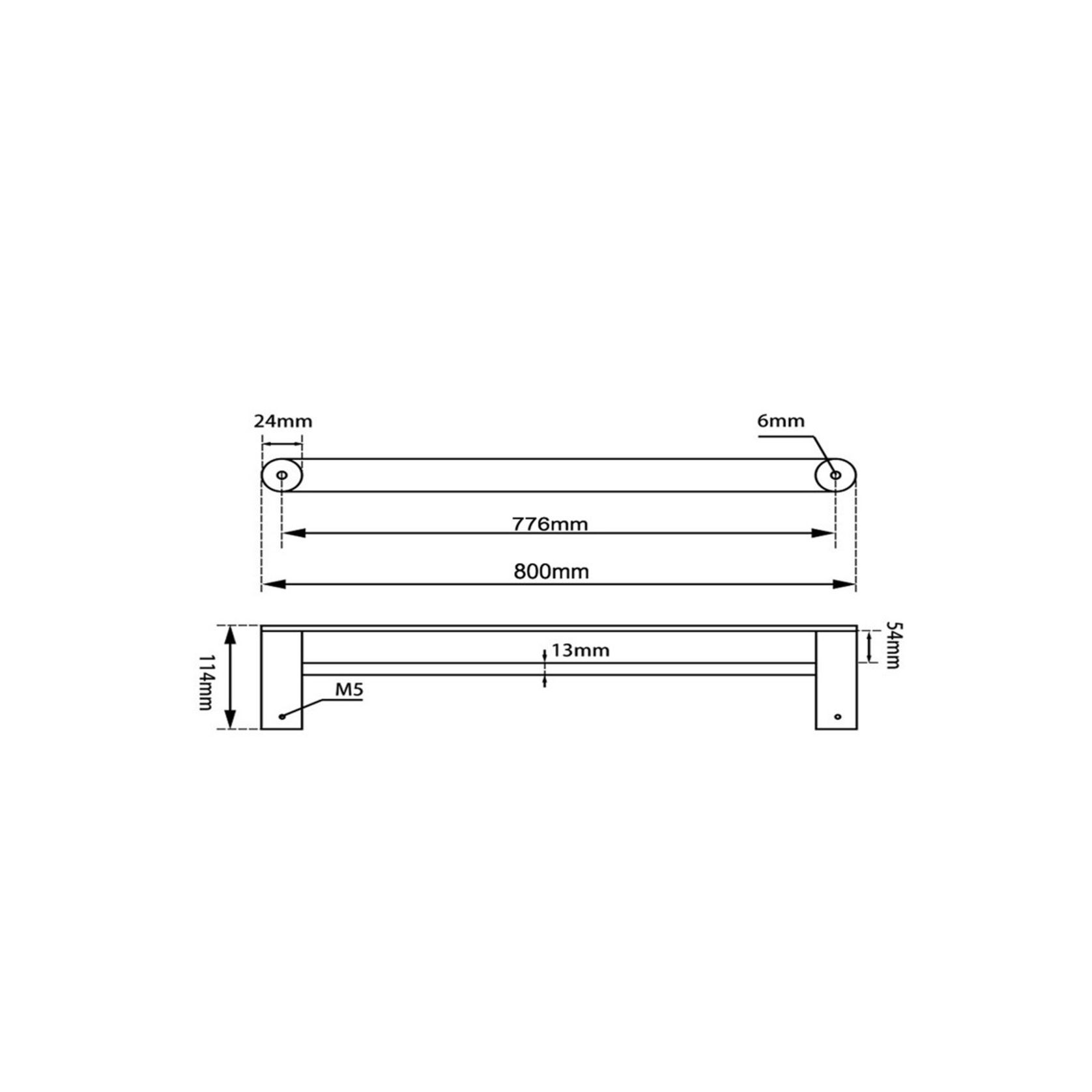 Rushy Double Towel Rail 800mm Chrome gallery detail image