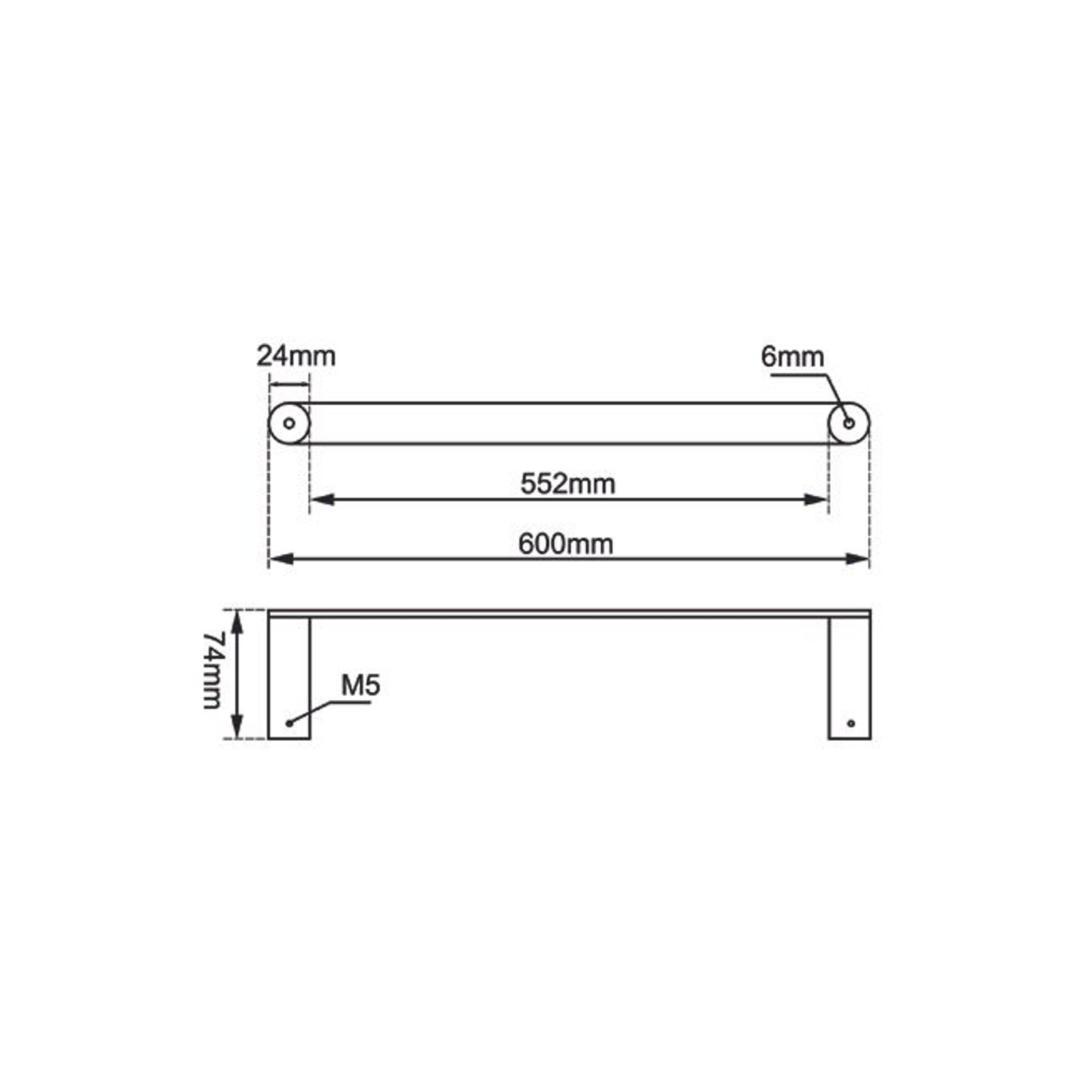 Rushy Single Towel Rail 600mm Brushed Brass gallery detail image