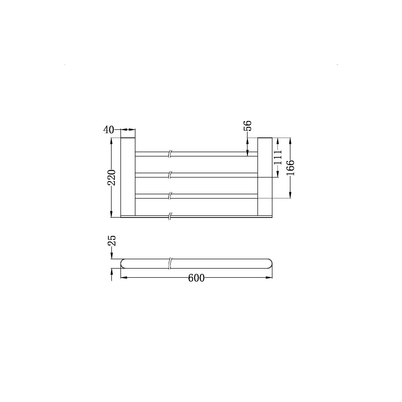 Bianca Towel Rack | Brushed Gold gallery detail image