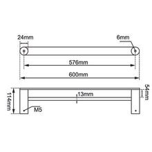 Rushy Double Towel Rail 600mm Chrome gallery detail image
