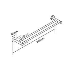 Lucid Pin Double Towel Rail 800mm Chrome gallery detail image