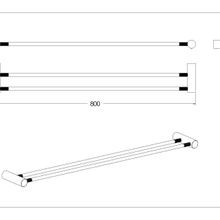Caddence Double Towel Rail 800mm Gun Metal Grey gallery detail image