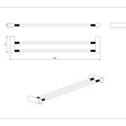 Caddence Double Towel Rail 600mm Brushed Nickel gallery detail image