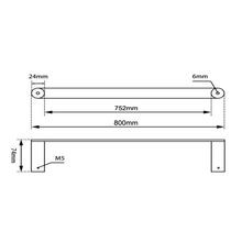 Rushy Single Towel Rail 800mm Brushed Nickel gallery detail image