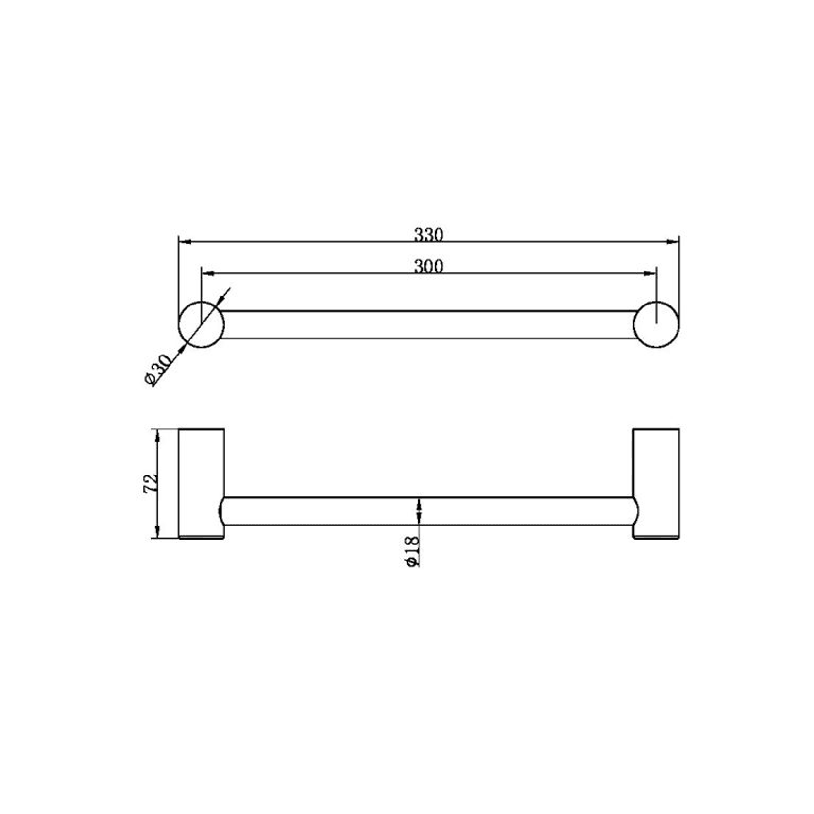 Zen SS316L Hand Towel Rail | Brushed Gold gallery detail image
