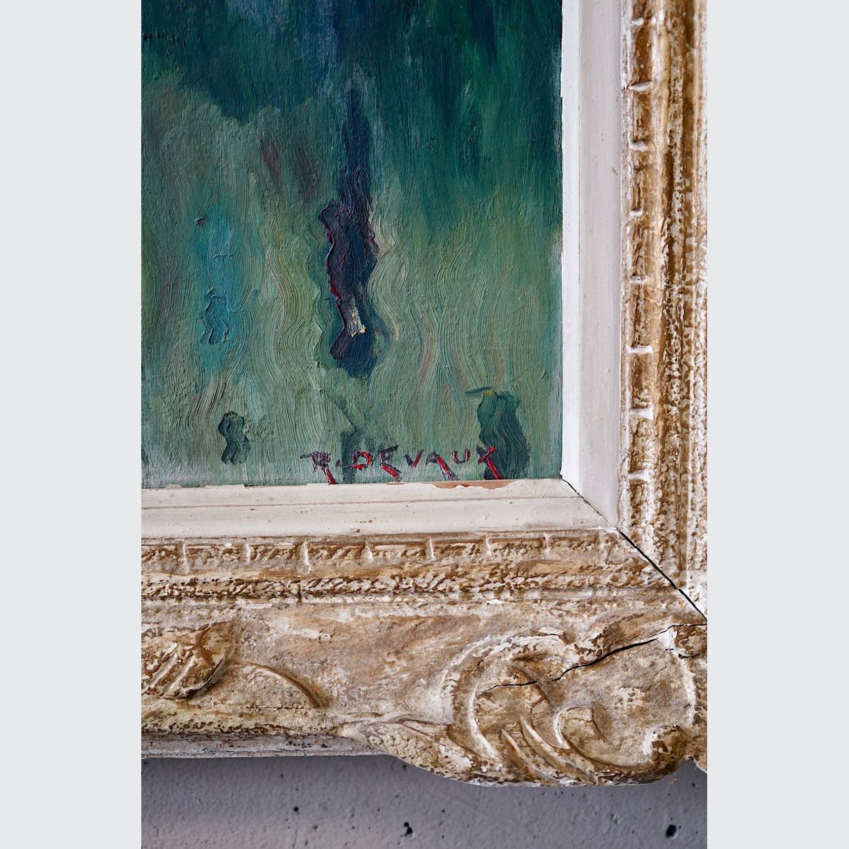 Oil Painting of a French Village Scene gallery detail image