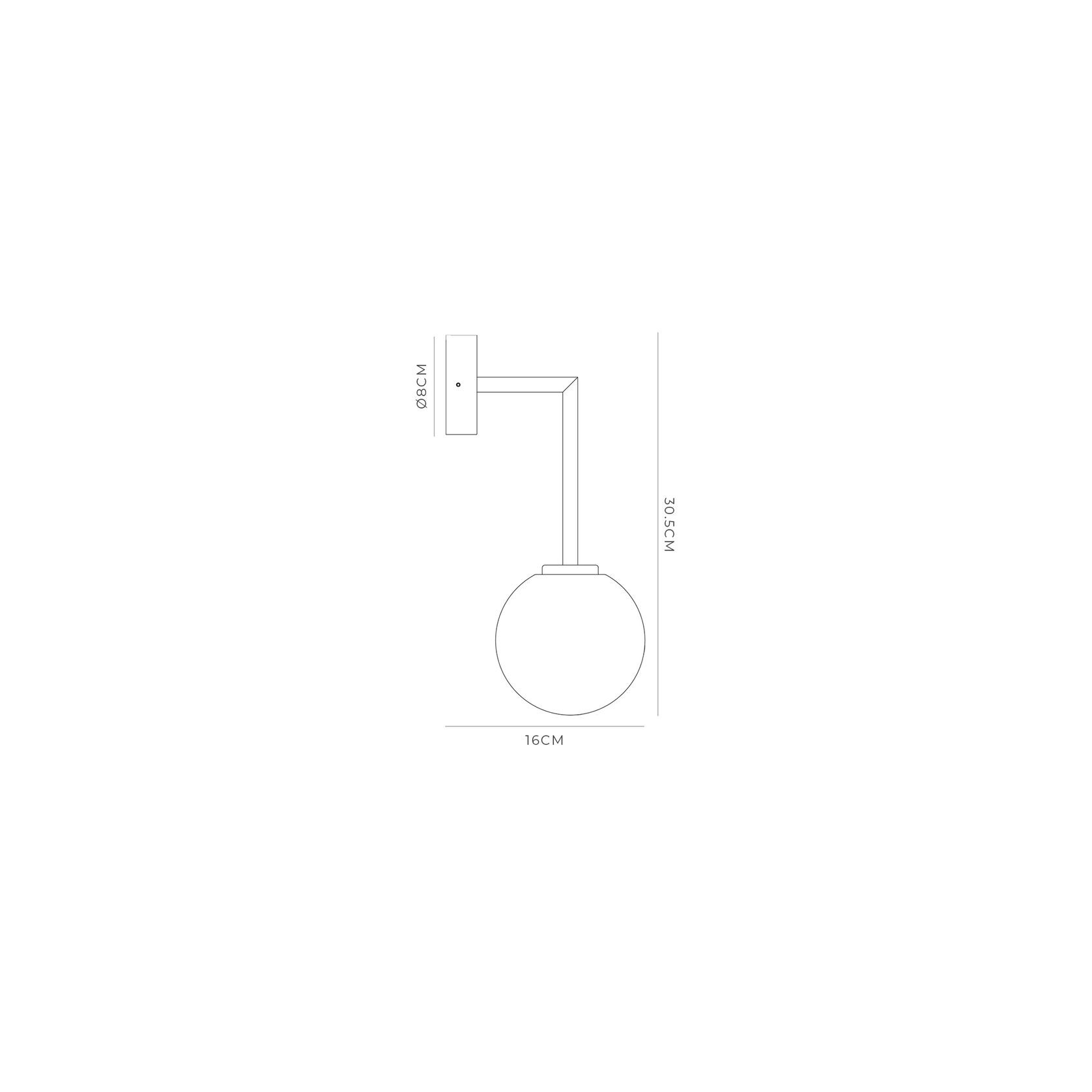 Orb Long Arm Wall Light gallery detail image