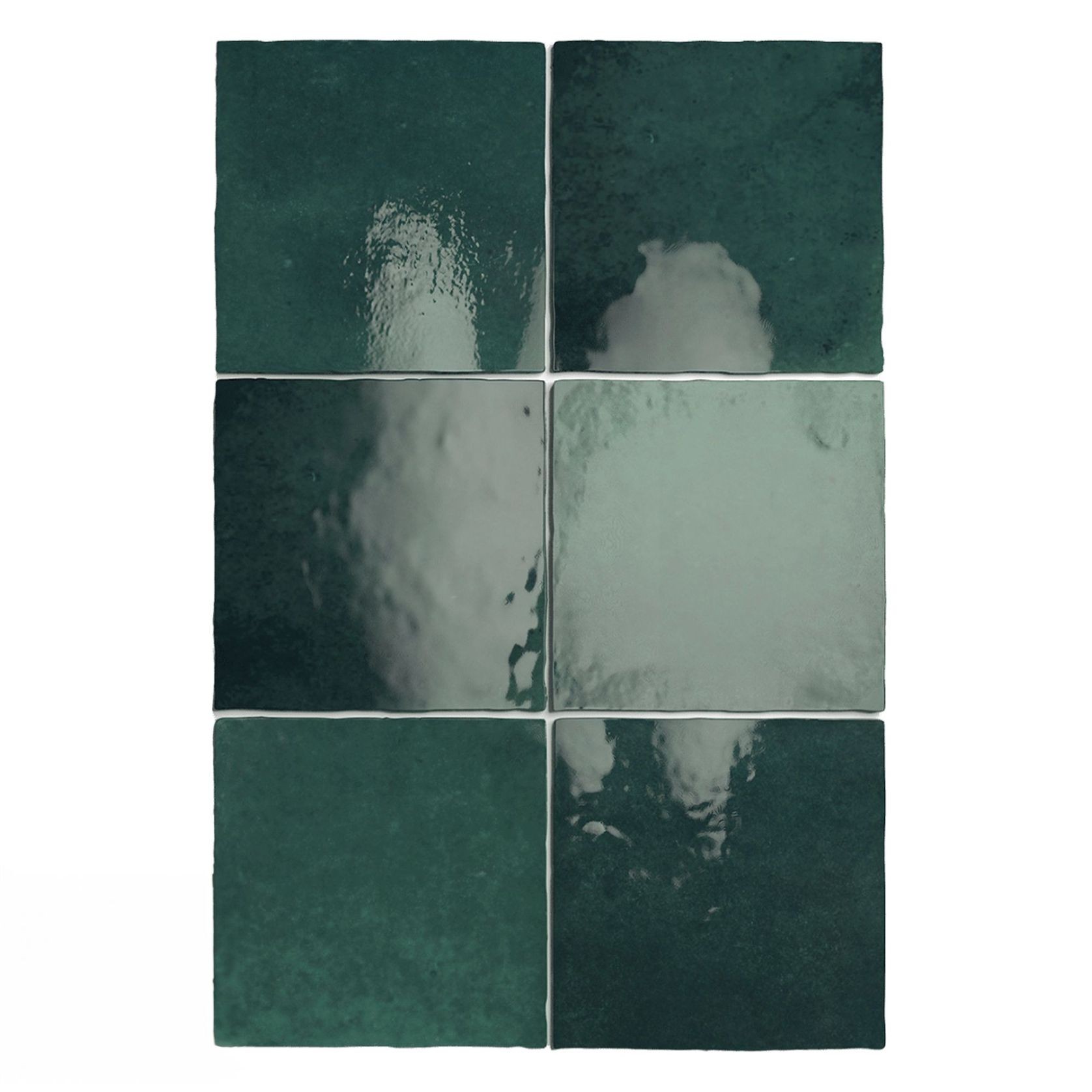 Artemis Moss Green Gloss Wall Tile 132x132x10mm gallery detail image