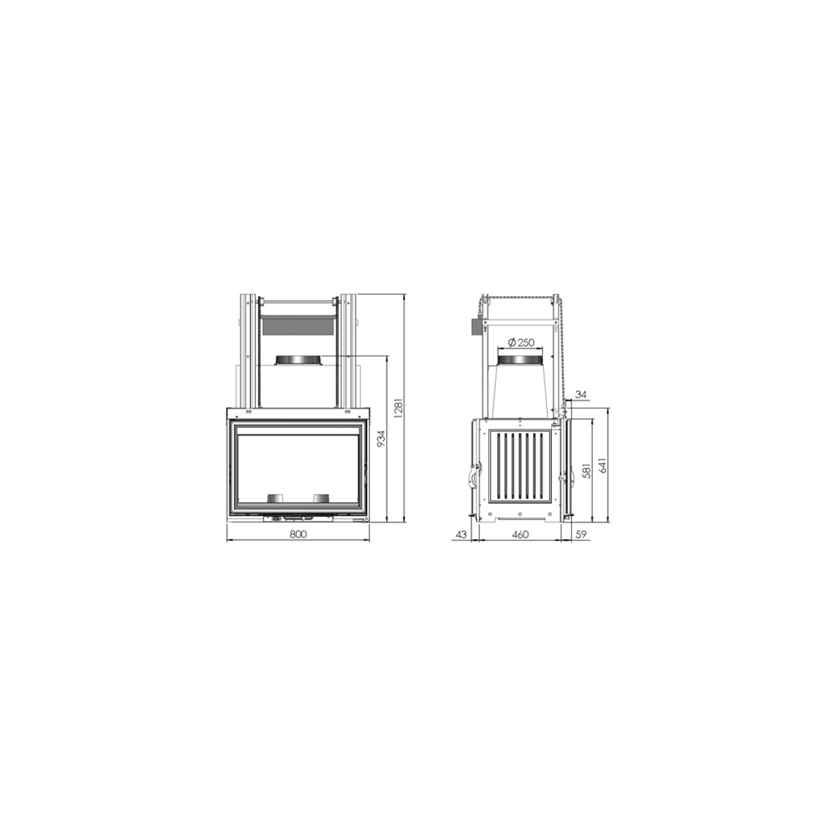Cheminee Chazelles CDF800R Radiant Wood Fireplace gallery detail image