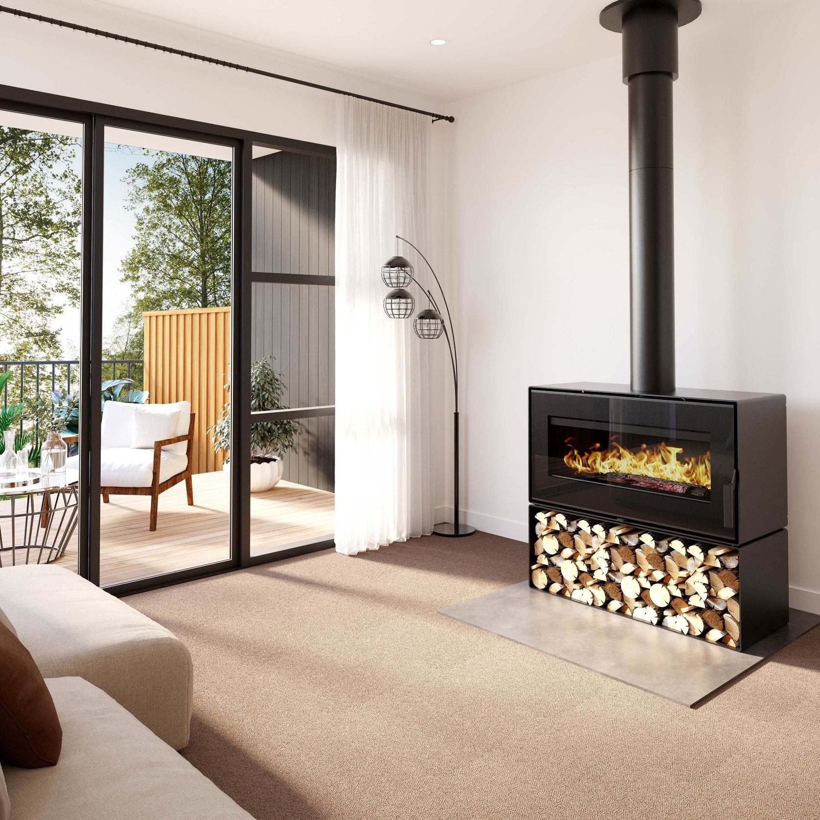 Visionline Taurus Single-Sided Freestanding Wood Fire gallery detail image