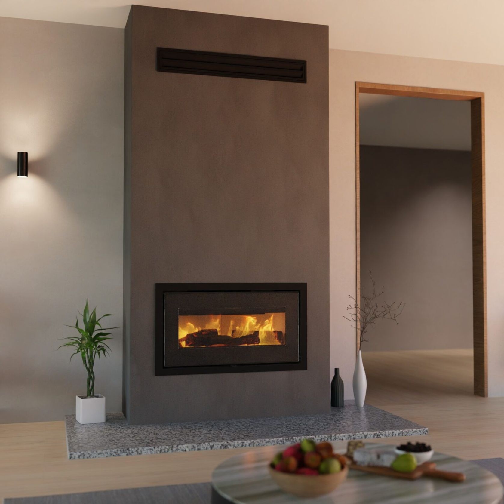 Visionline Taurus Double-Sided Inbuilt Wood Fire gallery detail image