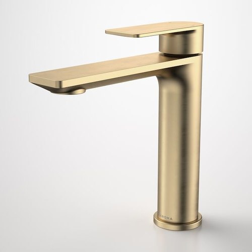 Brushed Brass Urbane II Mid Tower Basin Mixer - All Pressure - Lead Free