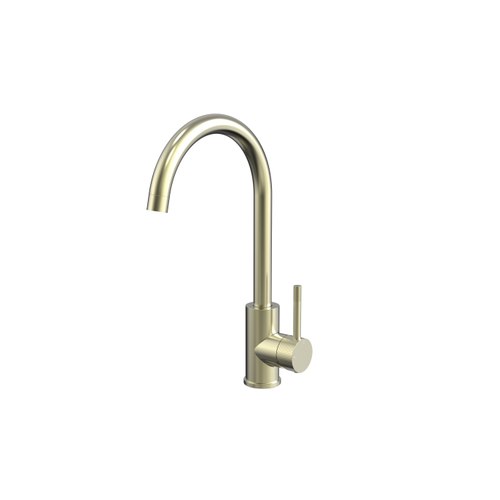 Brushed Brass Motivo Gooseneck Sink Mixer