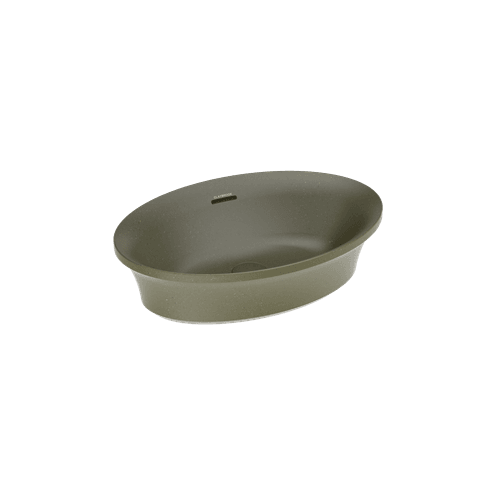 Olive Green Flute Oval Vessel Basin