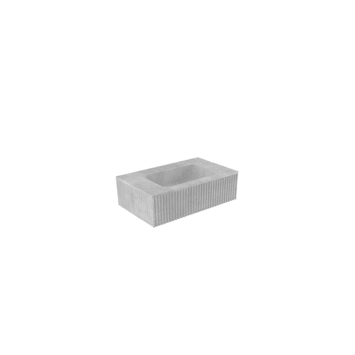 WHITE BARE Concrete Fluted Wall Basin 755mm