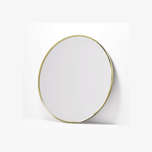 Brushed Brass Code Aspect Round 900 Framed Mirror Range