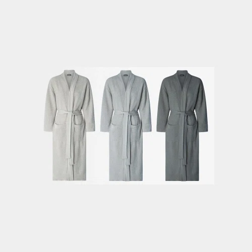 Marl Ink Knitted Cotton Bathrobes
