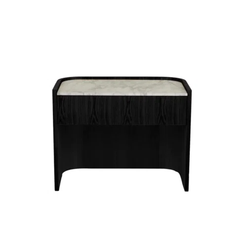 Ocean Marble/Dark Oak Elsie Large Bedside Table