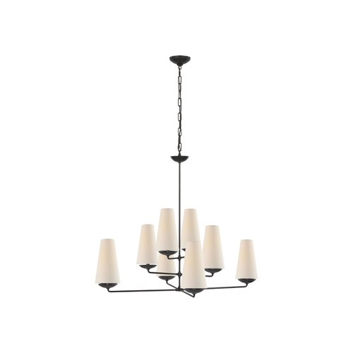 Aged Iron Visual Comfort AERIN Fontaine Large Offset Chandelier