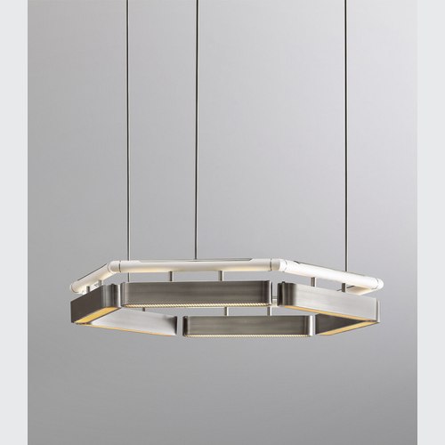 Satin Nickel Colt Hexagon Chandelier