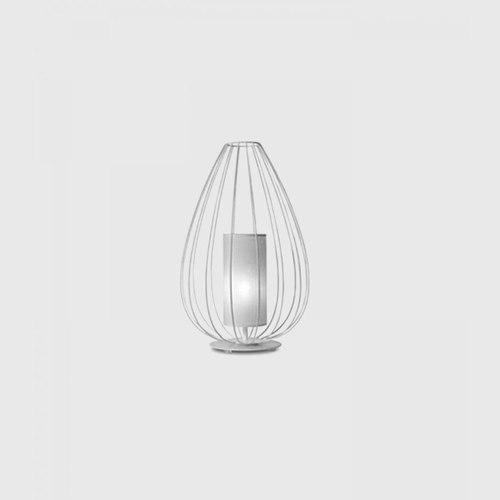 Glossy White Cell Outdoor Floor Lamp